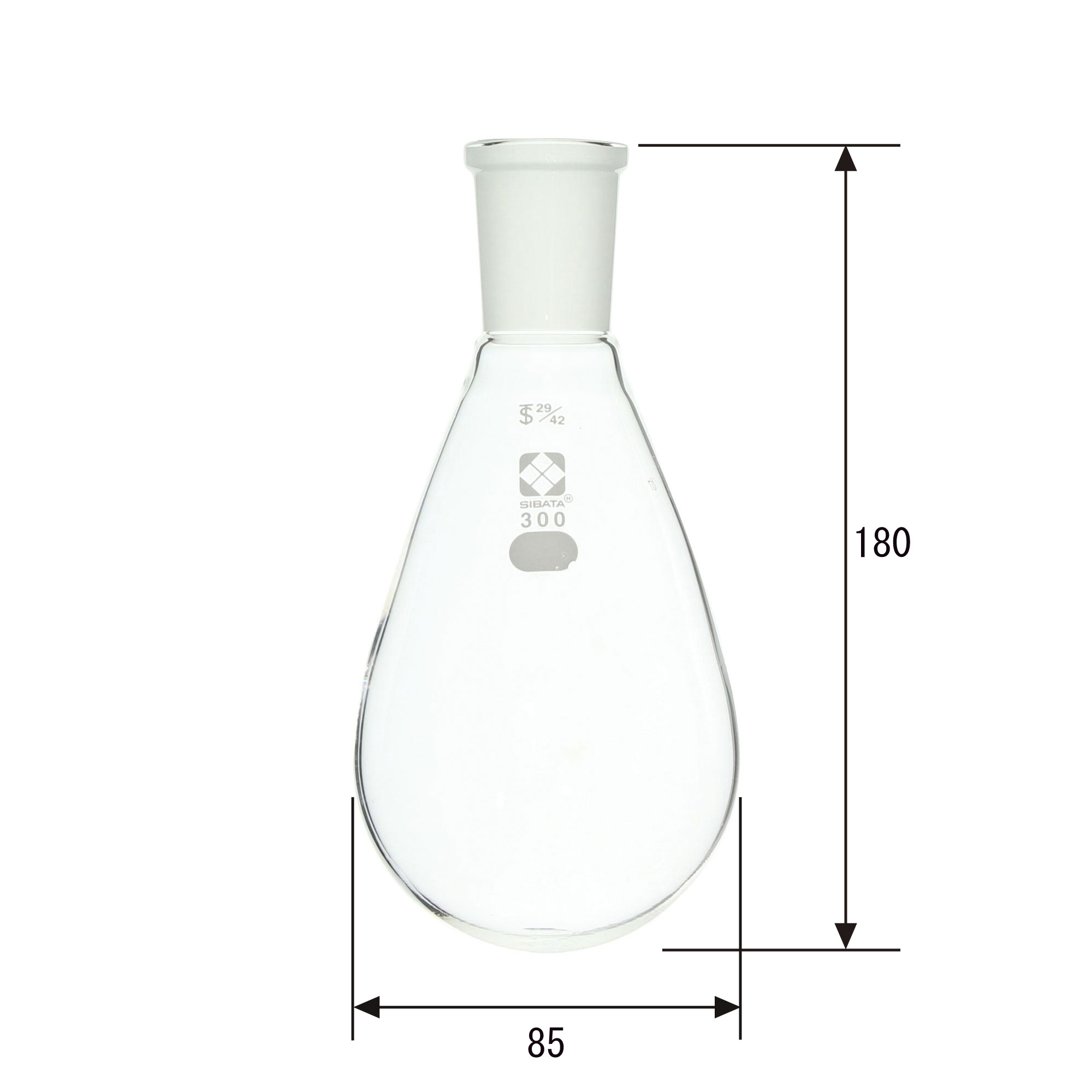 共通摺合なす形フラスコ 300mL 29/42 - 柴田科学株式会社