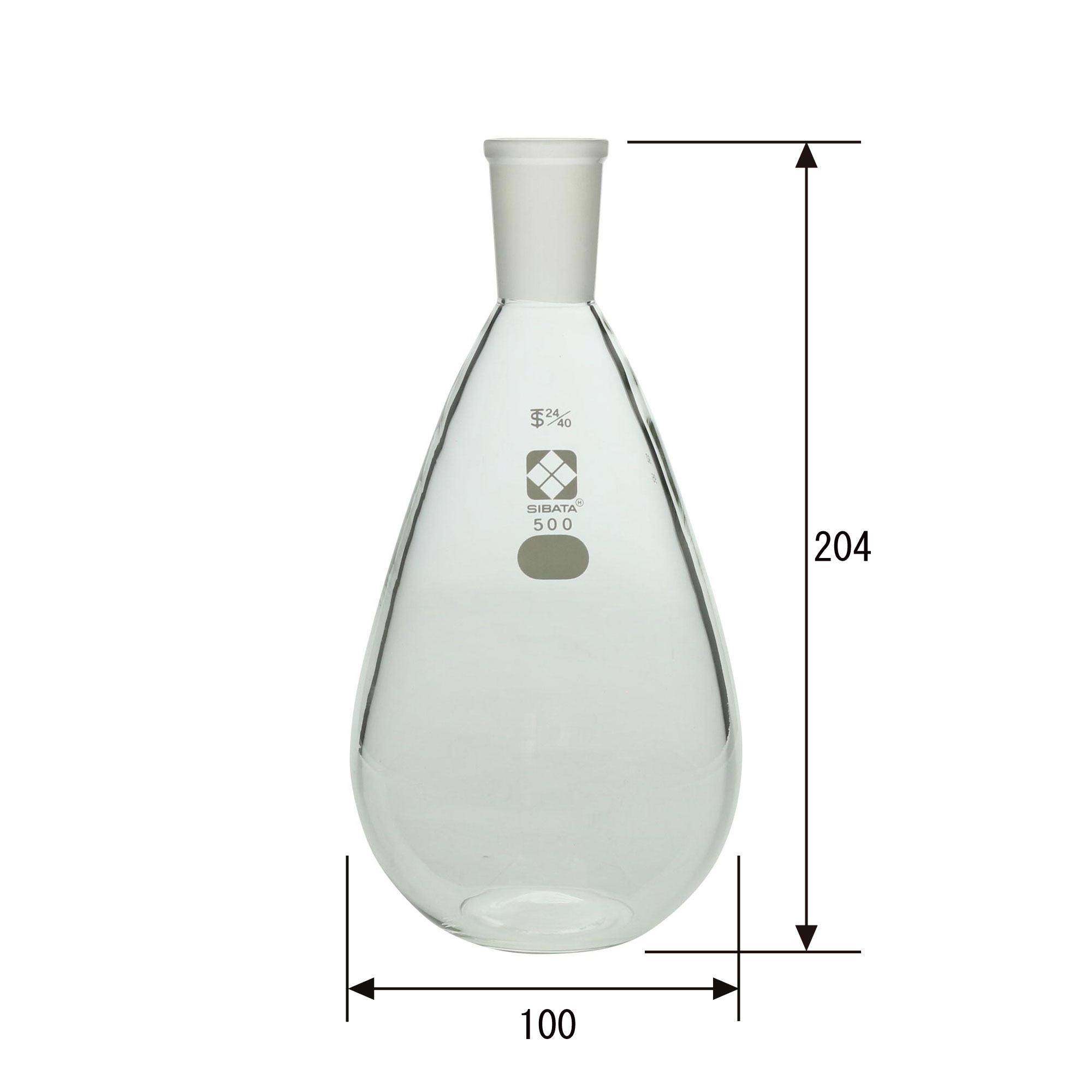 共通摺合平底なす形フラスコ 500mL 24/40 - 柴田科学株式会社