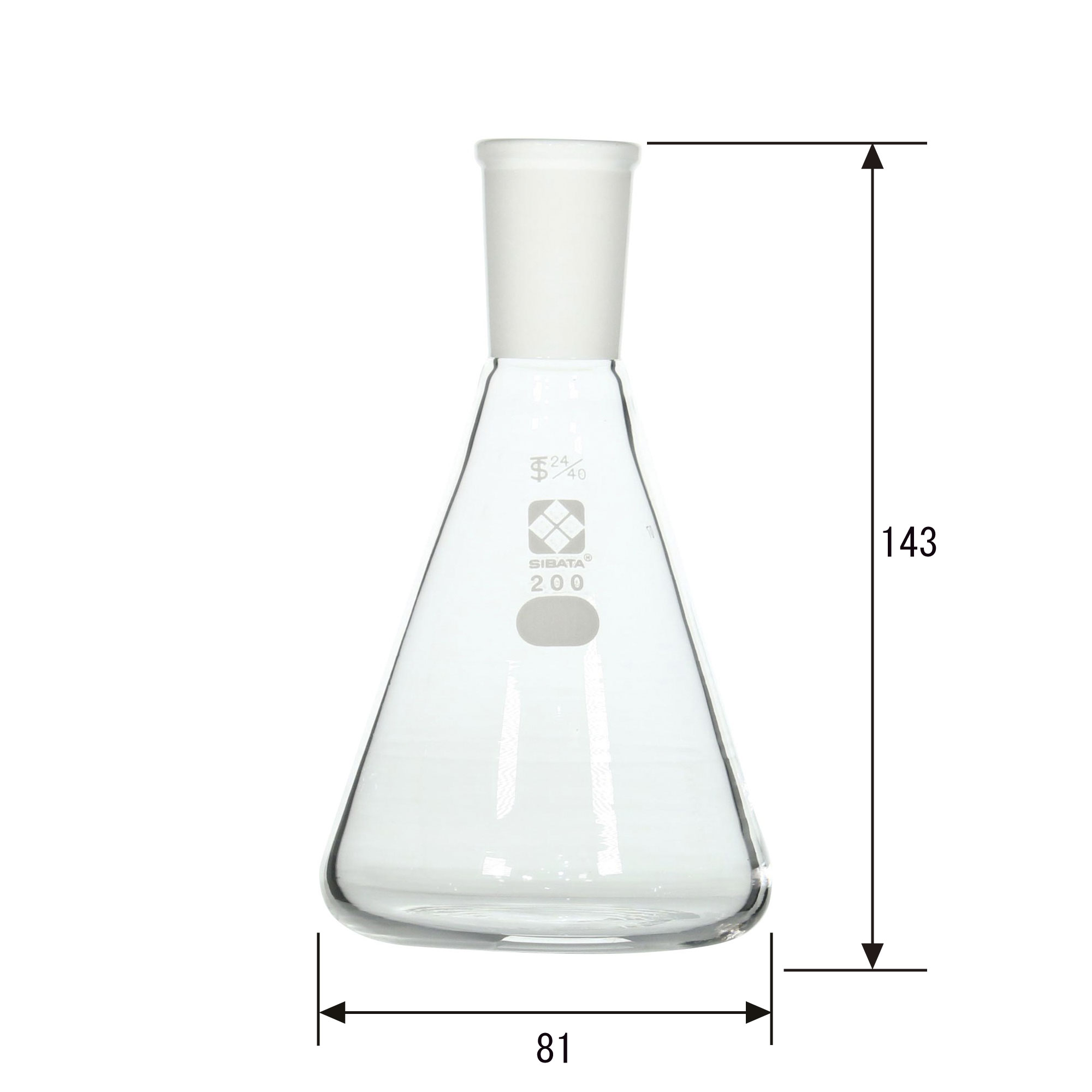 共通摺合三角フラスコ 200mL 24/40 - 柴田科学株式会社