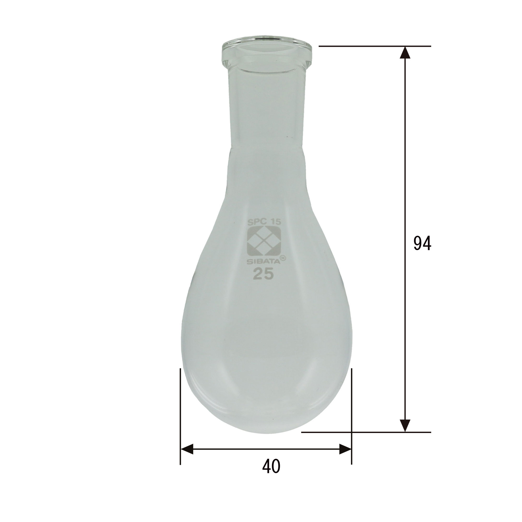 SPCなす形フラスコ 25mL SPC-15 - 柴田科学株式会社