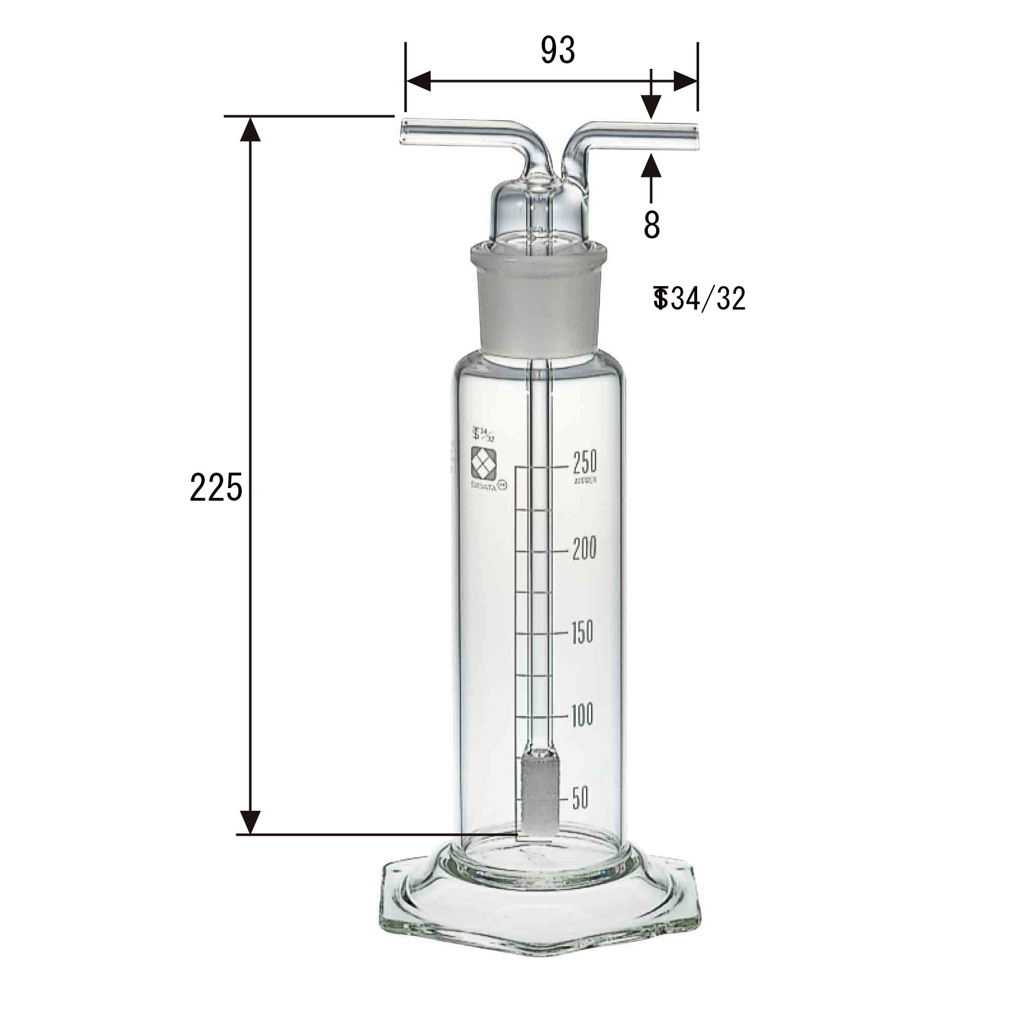 共通すり合わせガス洗浄びん 円筒フィルター付 柴田科学株式会社 環境測定機器 科学機器の製造販売