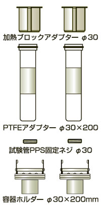 合成·反应装置ケミスト广场CPG - 2000系列用Φ30×200试管适配器集2套入|柴田科技有限公司-环境检测设备、科学仪器的制造销售